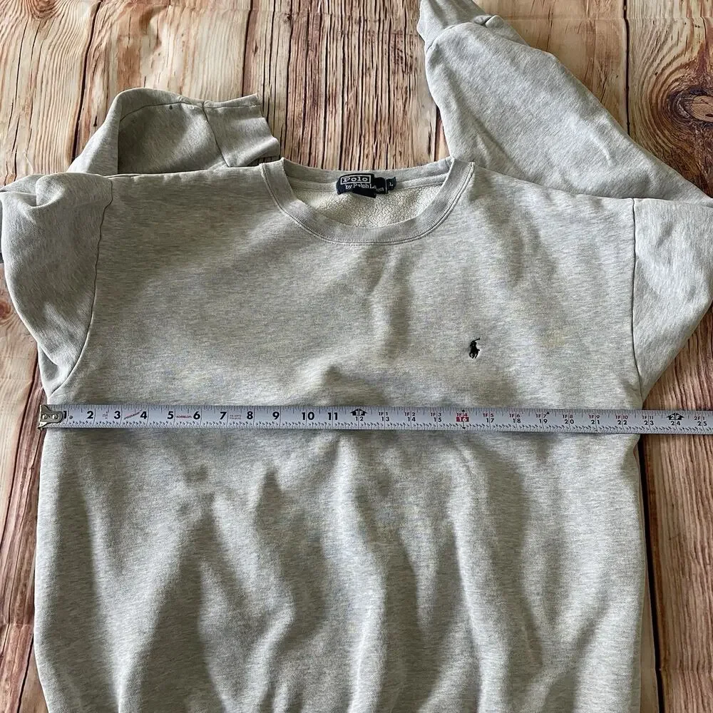 Vintage Polo Ralph Lauren Grey Sweatshirt Men’s Size Large Casual Y2K 90s**